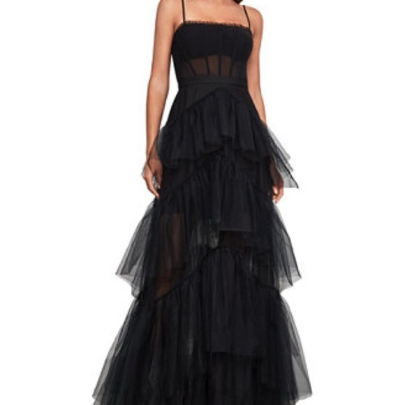 BCBG Tulle Corset Essential Gown Black Size 2 Like New - Picture 7 of 12